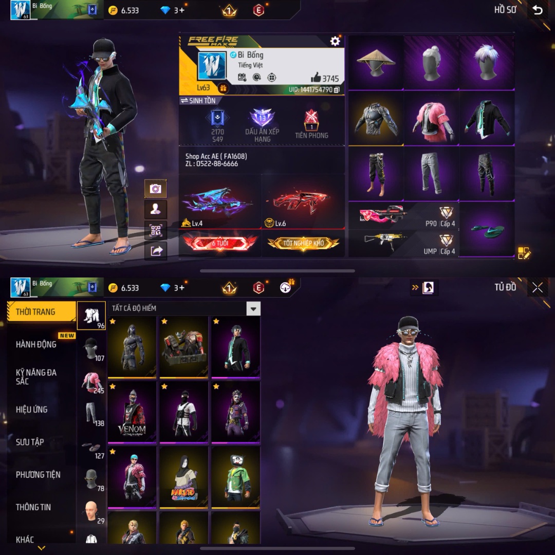 Tài khoản Free Fire #FA1608