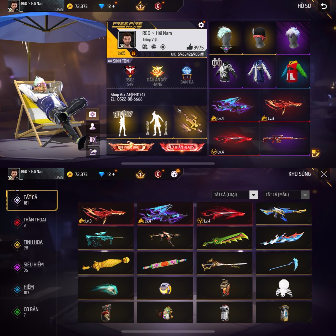 Tài khoản Free Fire #FH1174