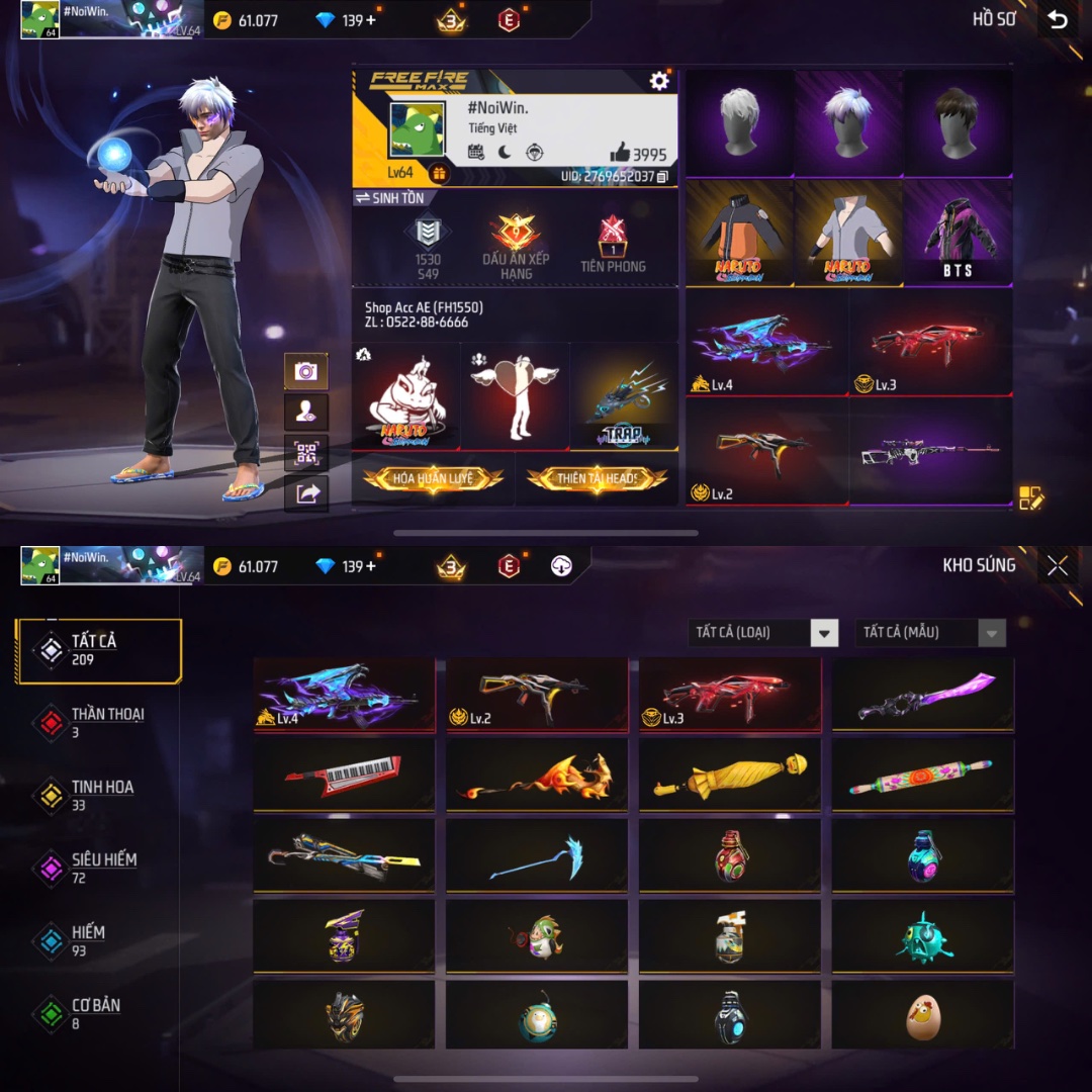 Tài khoản Free Fire #FH1550