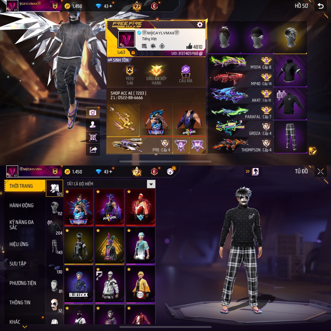 Tài khoản Free Fire 5M 10M #FA1062