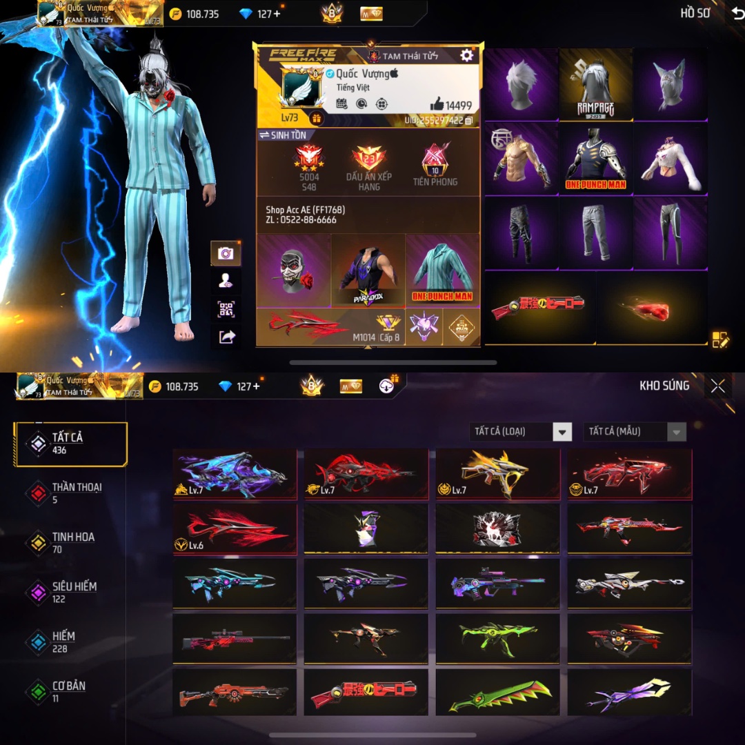 Tài khoản Free Fire 5M 10M #FF1768