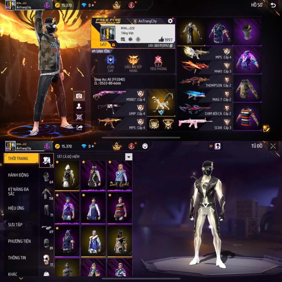 Tài khoản Free Fire 2M 5M #FF2040